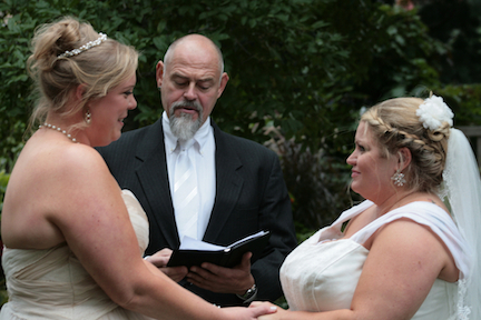 Central Park NYC Wedding Couple with Officiant